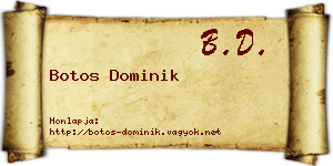 Botos Dominik névjegykártya